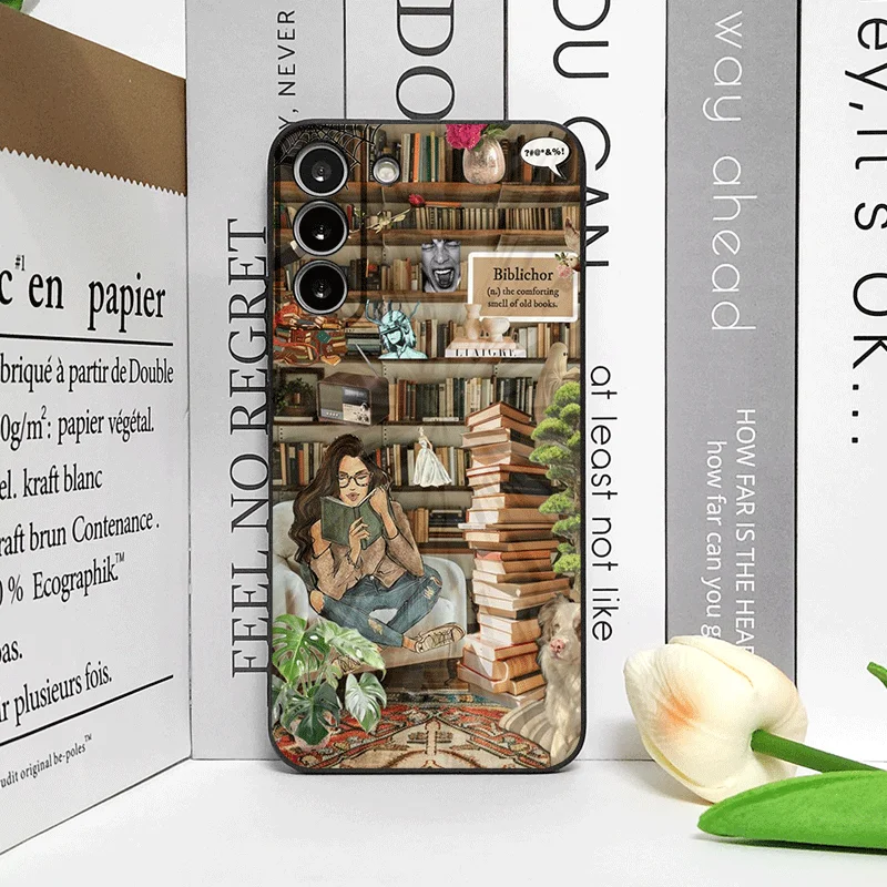 Estantería de chica a la moda, funda de teléfono con patrón de rompecabezas creativo para OPPO Reno 13 12 F 11 10 Pro Plus A58 Find X5 X3 Lite X8, funda suave