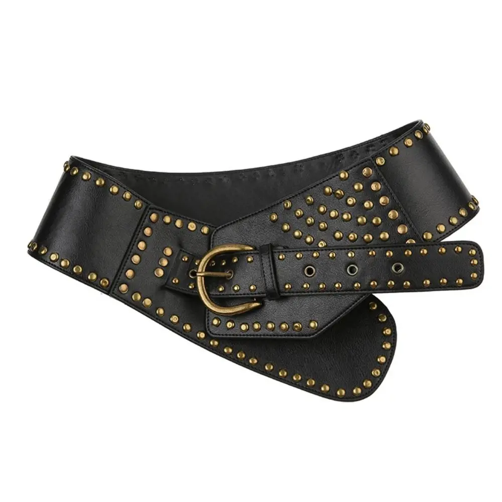 Punk Style Hollow Asymmetric Belt Harajuku Aesthetic Rivet Streetwear Leather Belt Chic Disc Belt For Women Apparel Accessories