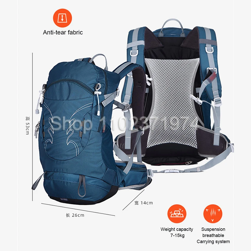 30L Outdoor Hiking Backpack for Men Sports Climbing Bag Camping Mountaineering Bag Travel Trekking Motorcycle Rucksack