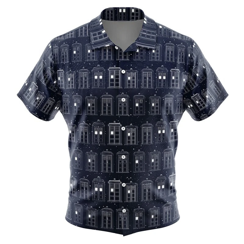 Tardis Doctor Who Button Up Hawaiian Shirt