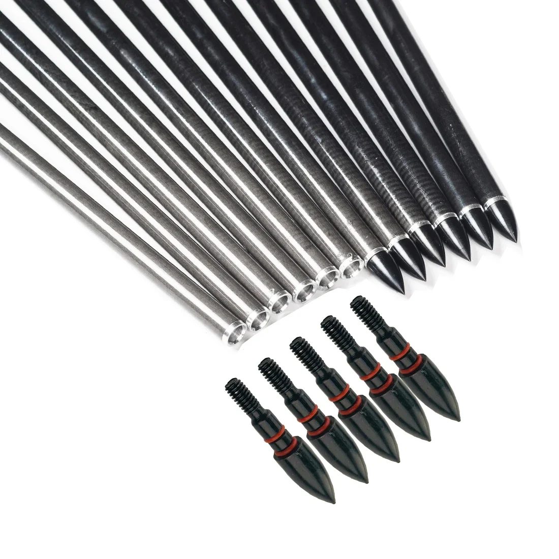 12PCS Bogenschießen 8-32/5-16/9-32/11-32 Pfeil Tipps 75 100 125 Grain Pfeilspitze carbon Welle Bogen Jagd Schießen