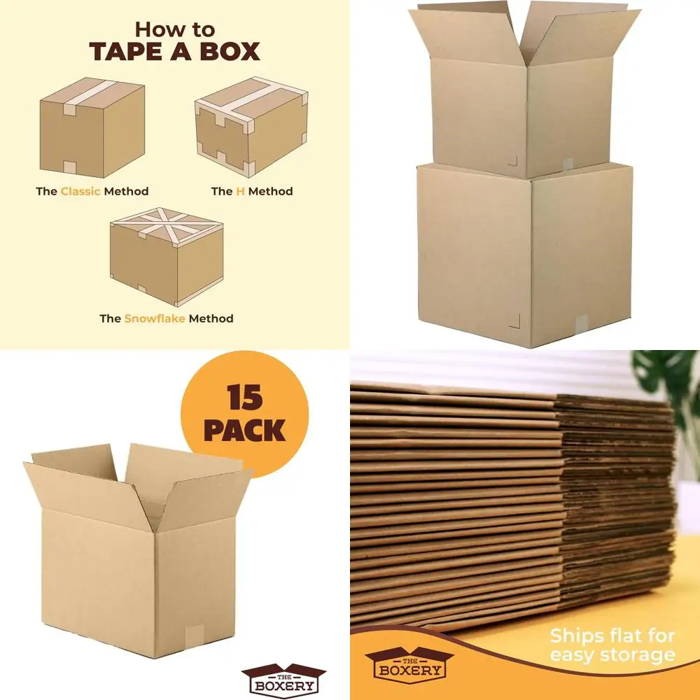 

20x20x16 Inches Brown Corrugated Cardboard Boxes, 15-Pack | Ideal for Shipping, Packing, Moving, Storage - Durable, Eco-Friendly