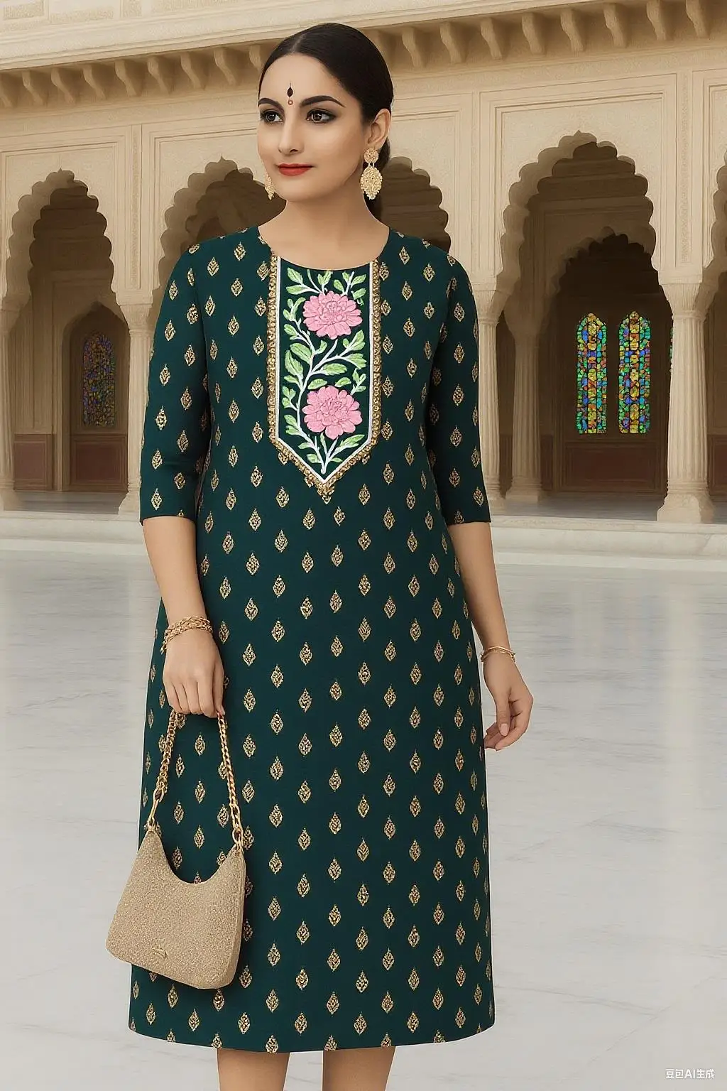 مسلم 2026 المرأة كورت عصرية أنيقة مستقيم أنبوب عادية كورتا الزهور نمط فستان مريح شق تنحنح عباية #4