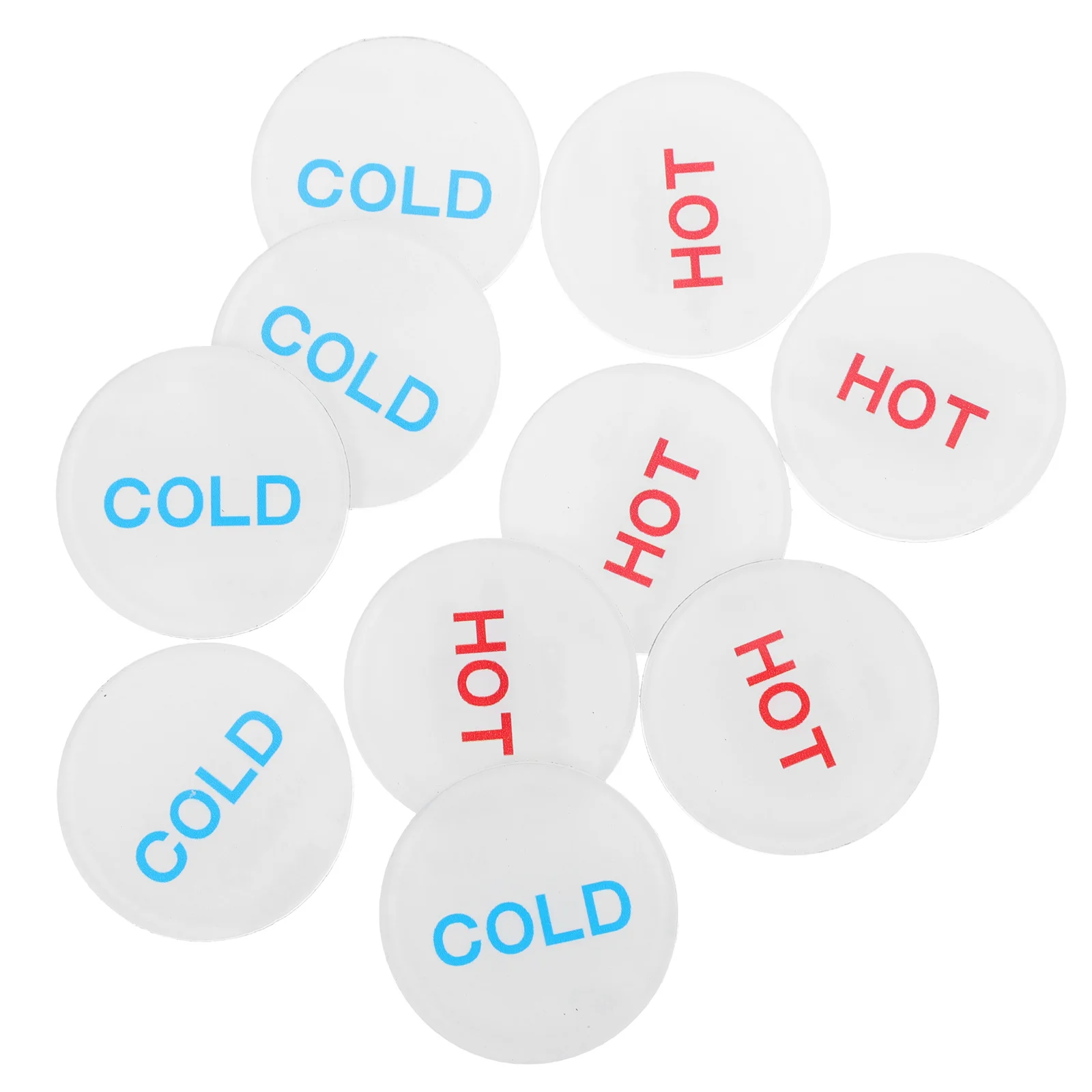 10pcs Hot Cold Water Signs Acrylic Faucet Indicator Labels For Bathroom Hotel Use Easy-Install Adhesive Stickers Durable Clear