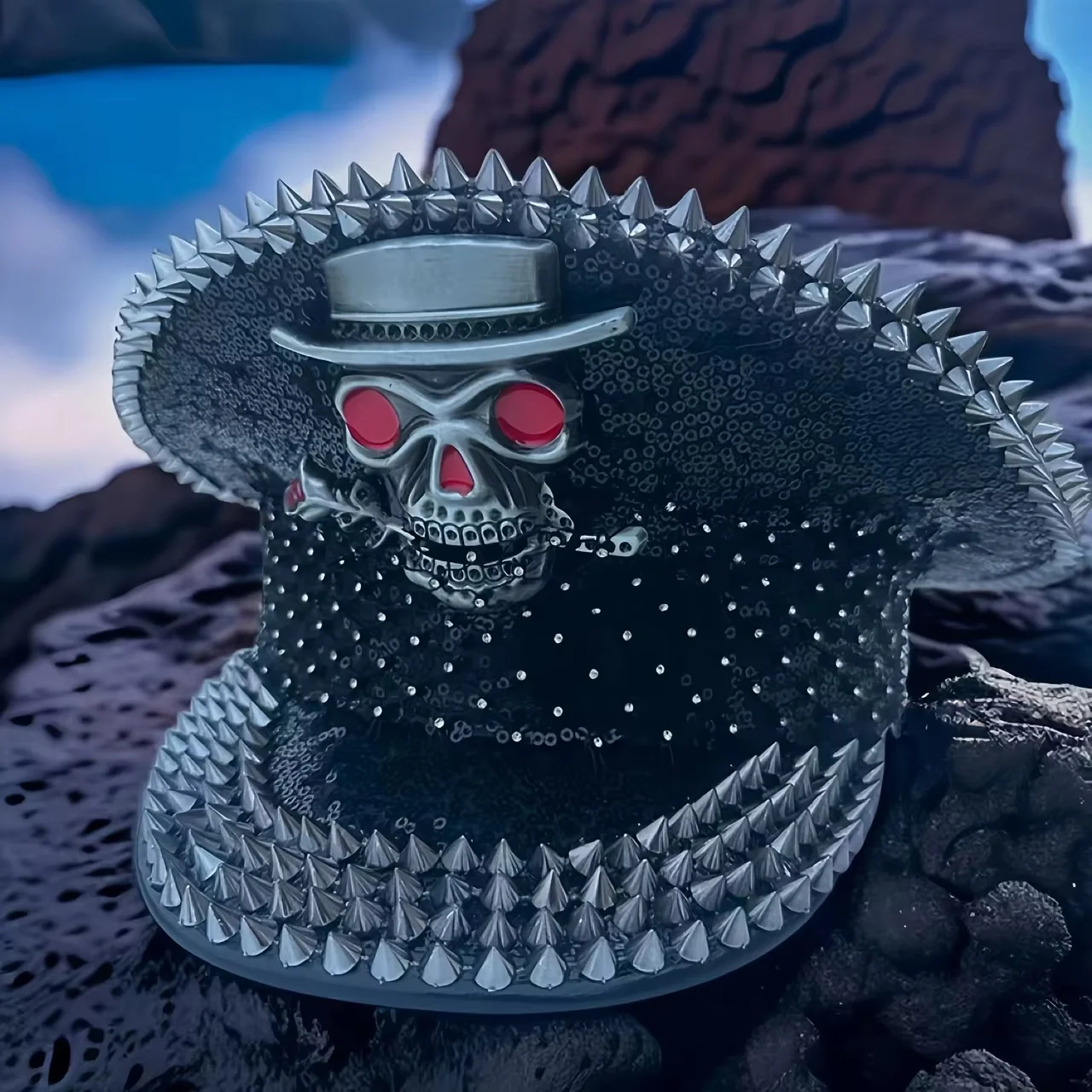 HongLuan ブラック スチームパンク キャプテンハット ラインストーン ハロウィンフェスティバル用 女性用、ヴィンテージミリタリーアクセサリー＆ミリタリーキャップ男性用