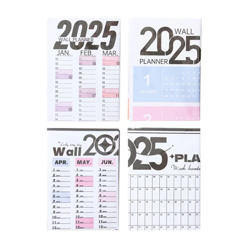 Annual Calendar for The Whole Year, Simple Planner, Punch Card Calendar, 2025 Calendar