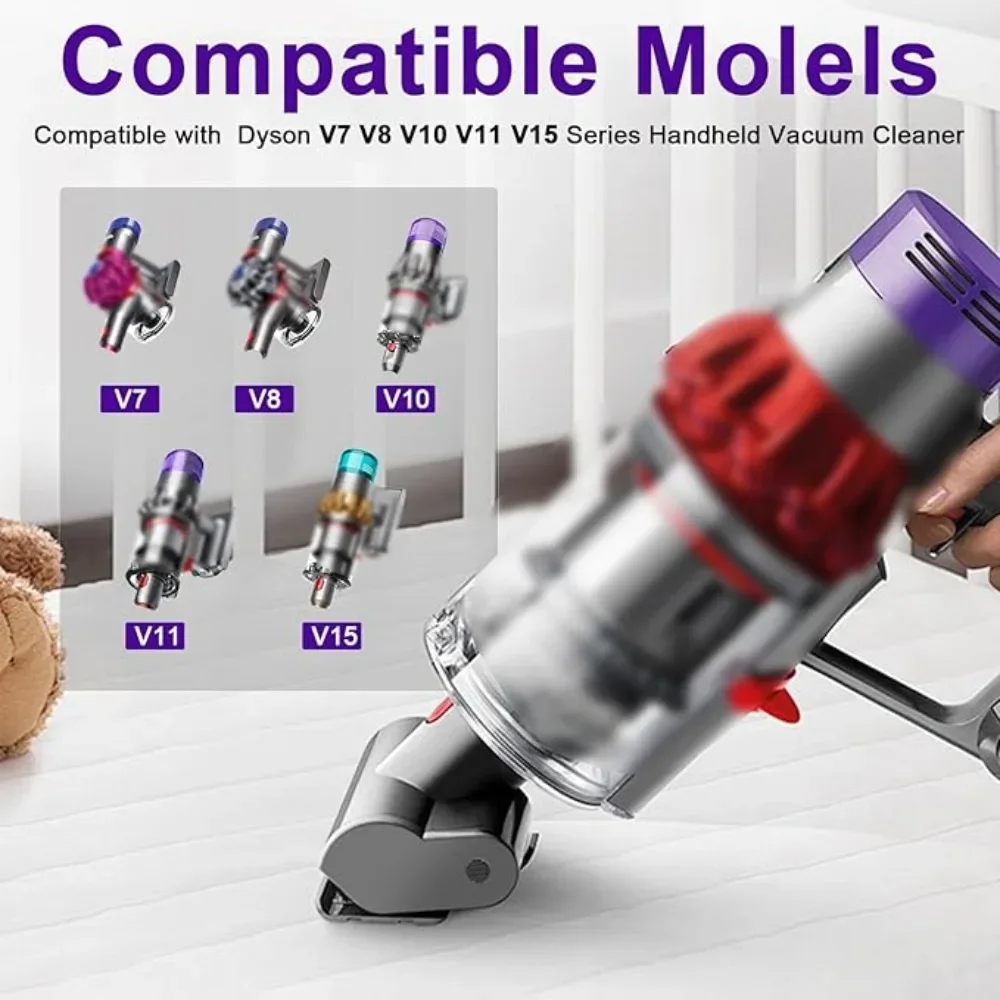 Mini Motorized Brush Used for Dyson V10 V11 V15 V7 V8, Mini Turbine Nozzle for Cleaning Mattresses, Upholstery and Stairs