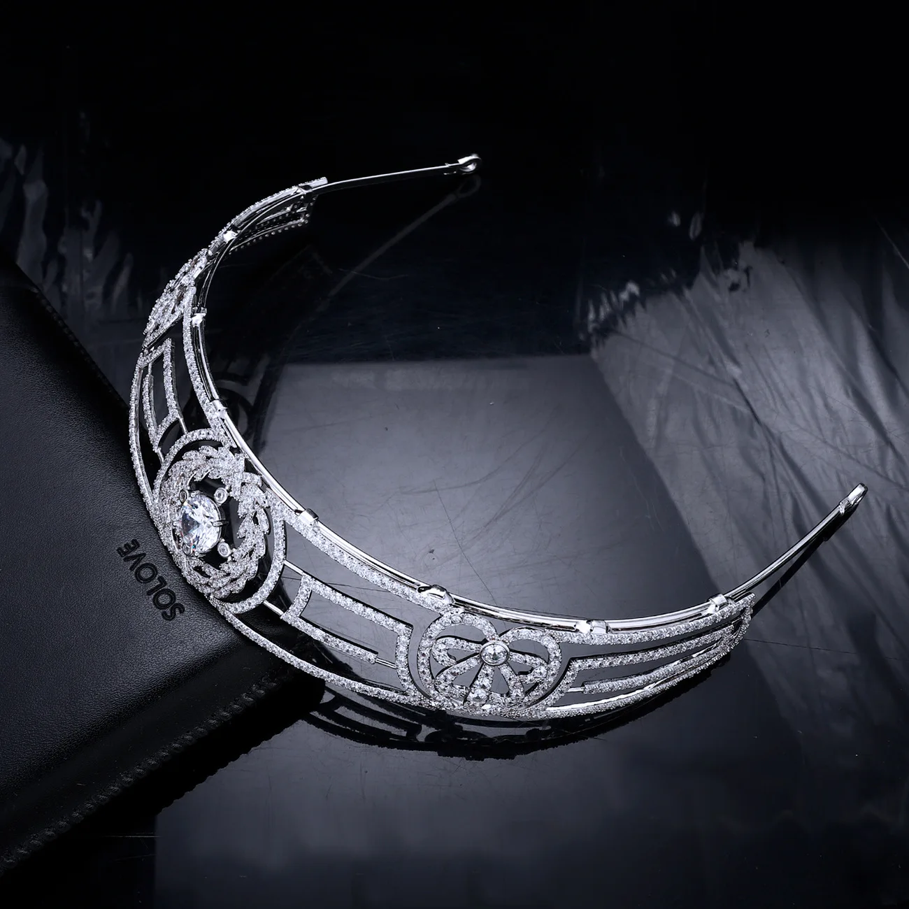 جديد فاخر أناقة البريق الملكي أليس نهر بيند خوذة المرأة مجوهرات لحفل الزفاف حفلة موسيقية هدية اليومية H-18 #4