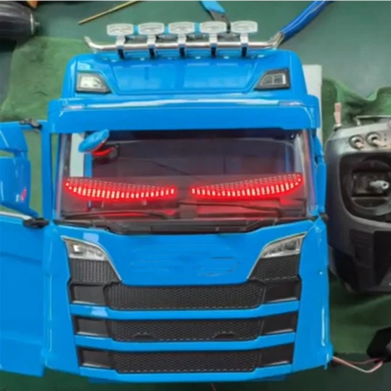 1:14 Maßstab LED-Simulations-Frontscheinwerfer Augenlichter für Tamiya RC Truck Auto Zubehör – Detail 4
