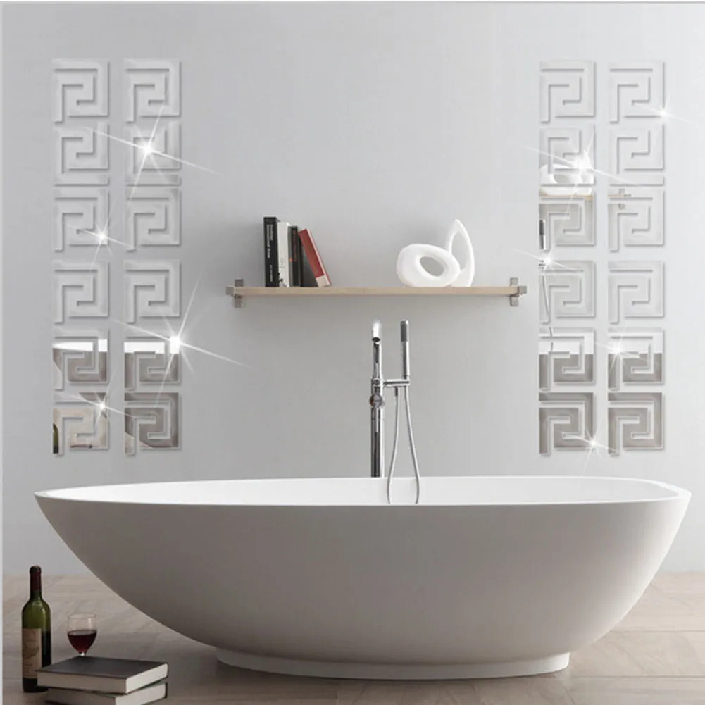 Mirror Wall Stickers for Home Decor 10PCS Acrylic Reflective Edge Strips for TV Background and Interior Design