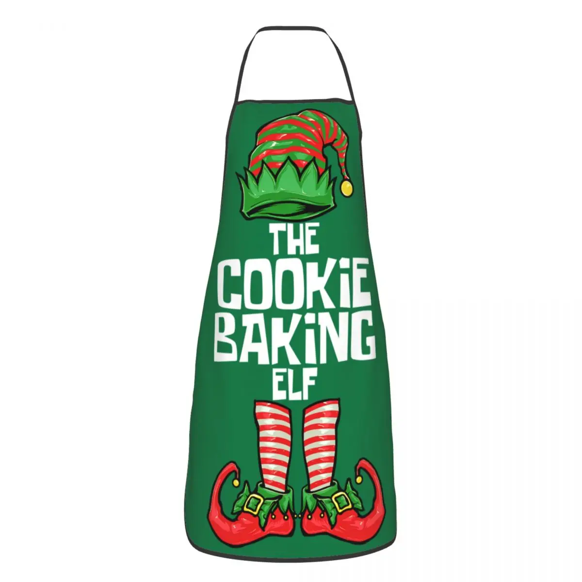 Christmas Cookie Baking Elf Apron Women Men Unisex Bib Kitchen Cooking Tablier Cuisine Chef Gardening