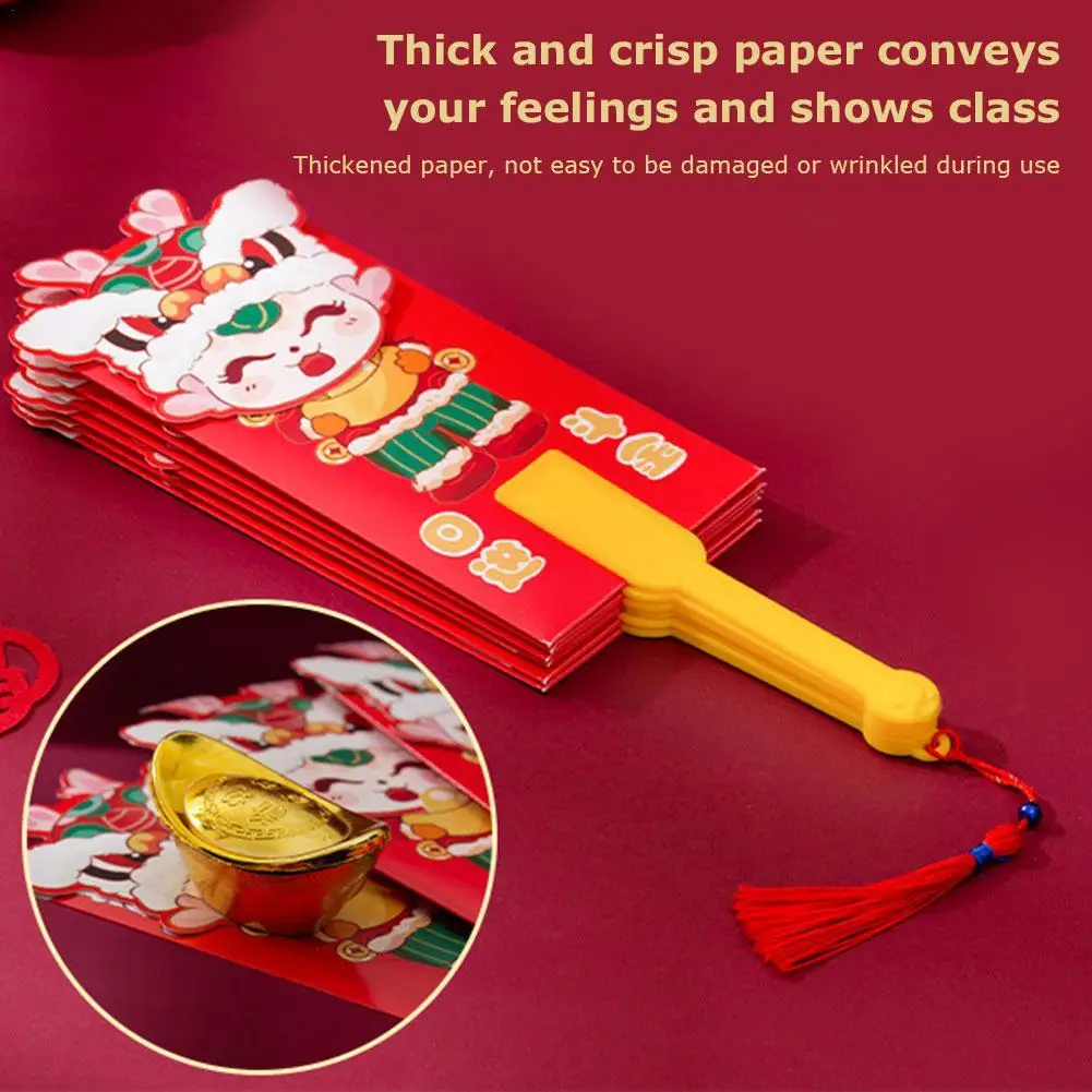 2025 Chinese New Year Red Envelopes Fan Shaped Spring Festival Lucky Pocket Hongbao Children Gifts Red Bags Lucky Money Gift