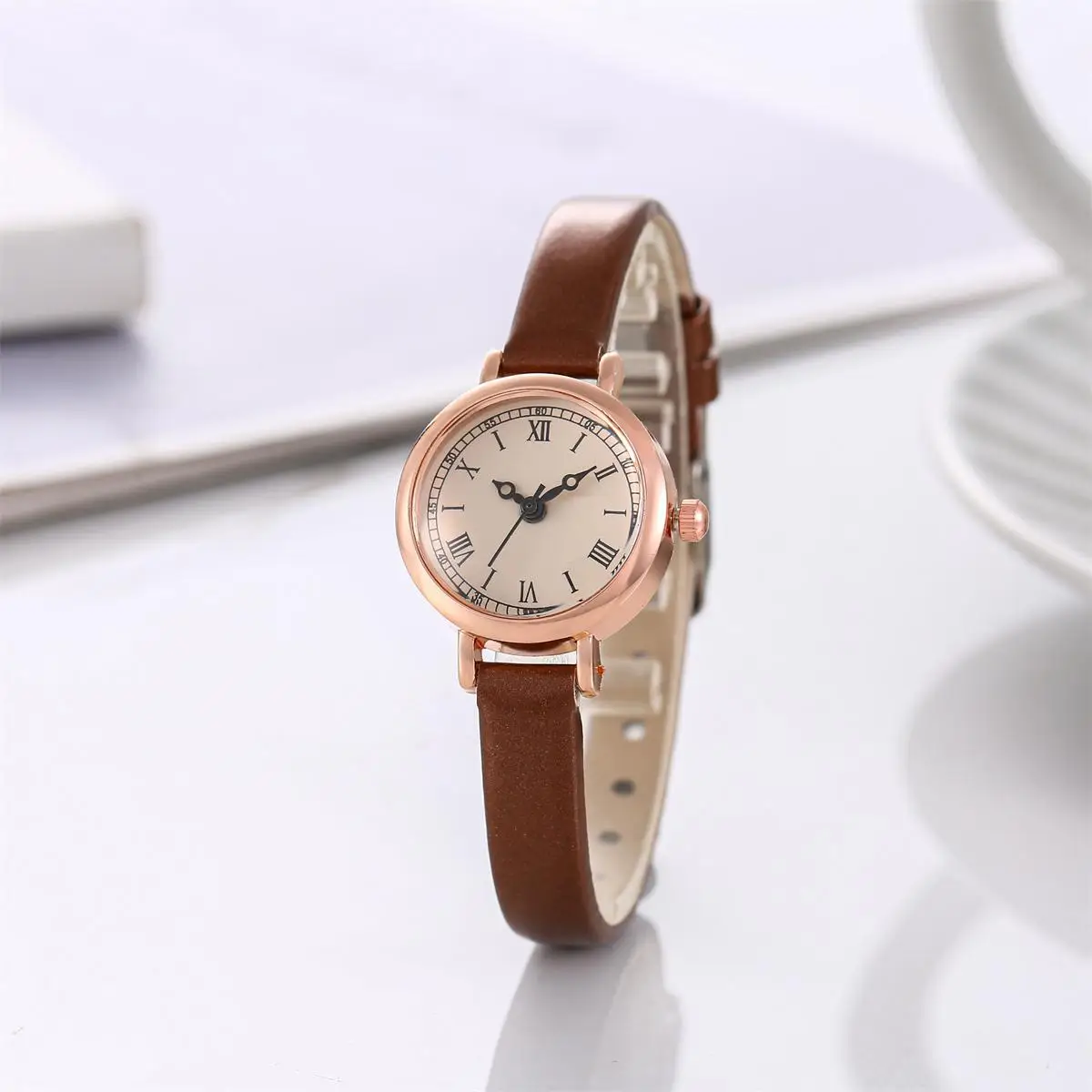 

2024 new watches live new tide brand retro women's watches compact Roman face female student watches