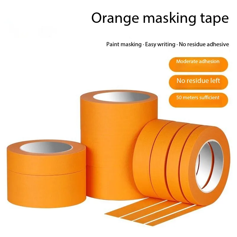 

orange masking paper is high temperature resistant and does not residue glue, and hand-torn washi paper is drawn by art students
