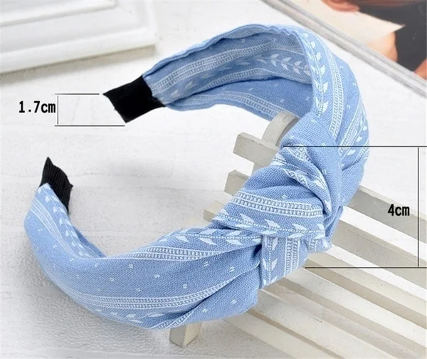 Elegant Knotted Leaf Wide Hairband Girls Fabric Headband Ladies Hair Accessories Band Hoop Beach