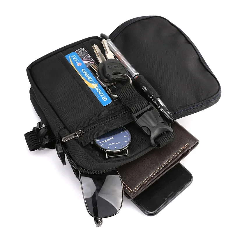 Fashion Multifunctional Men Small Shoulder Bag Durable Nylon Functional Fanny Pack Portable Messenger bag Casual Mini Waist Pack