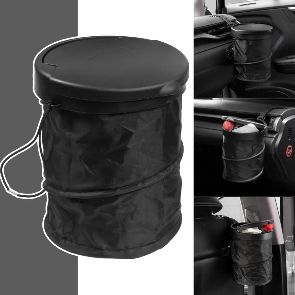 Carfriend Car Waste Basket Trash Bin Hanging Vehicle Garbage Organizer Leak Proof Storage Bag Pop-up Travel Litter Rubbish Box