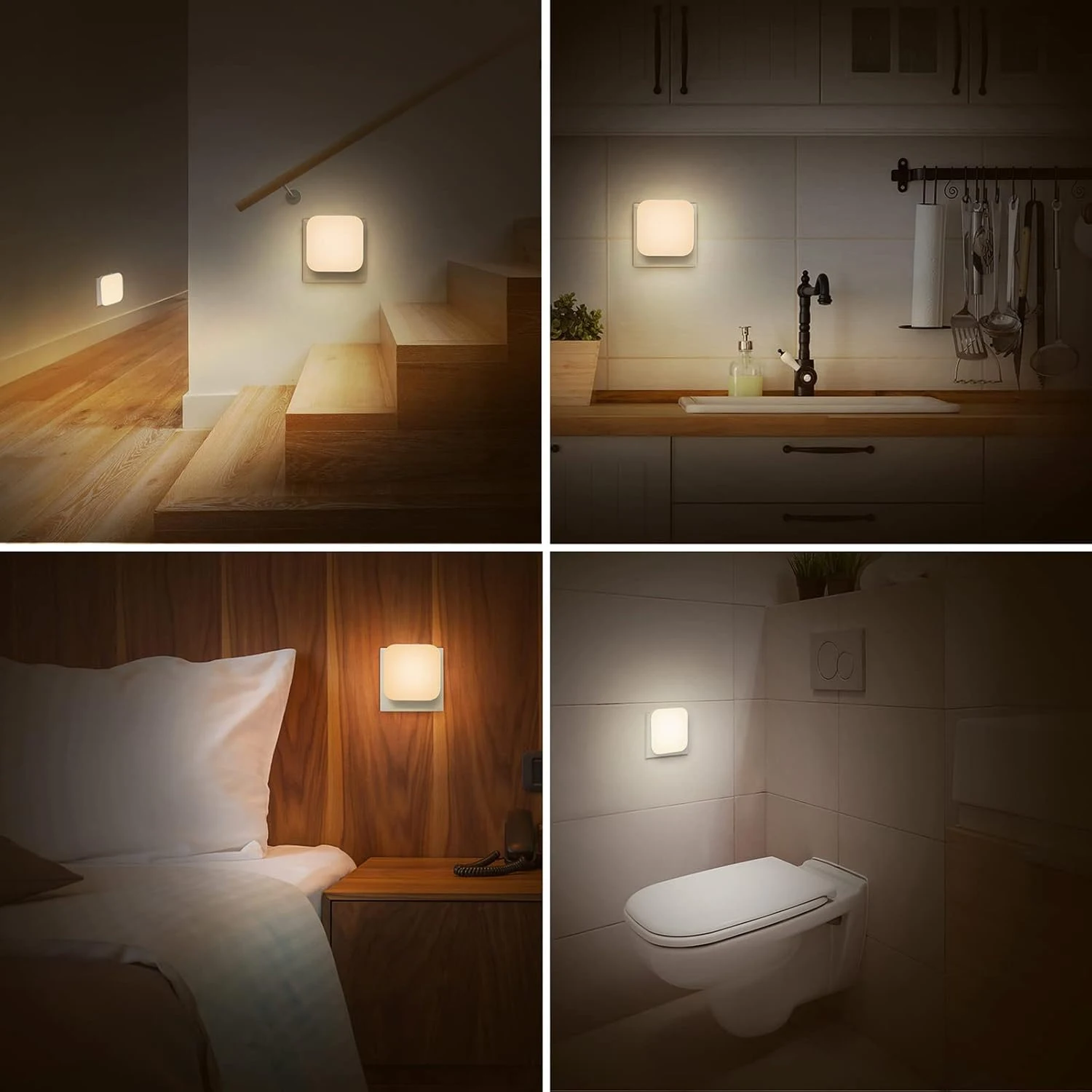 Dimmable Night Light With Auto On/Off Sensor Plug In Warm Light Energy Saving Slim Design Bedrooms, Bathroom, Stairs, Hallways image 4