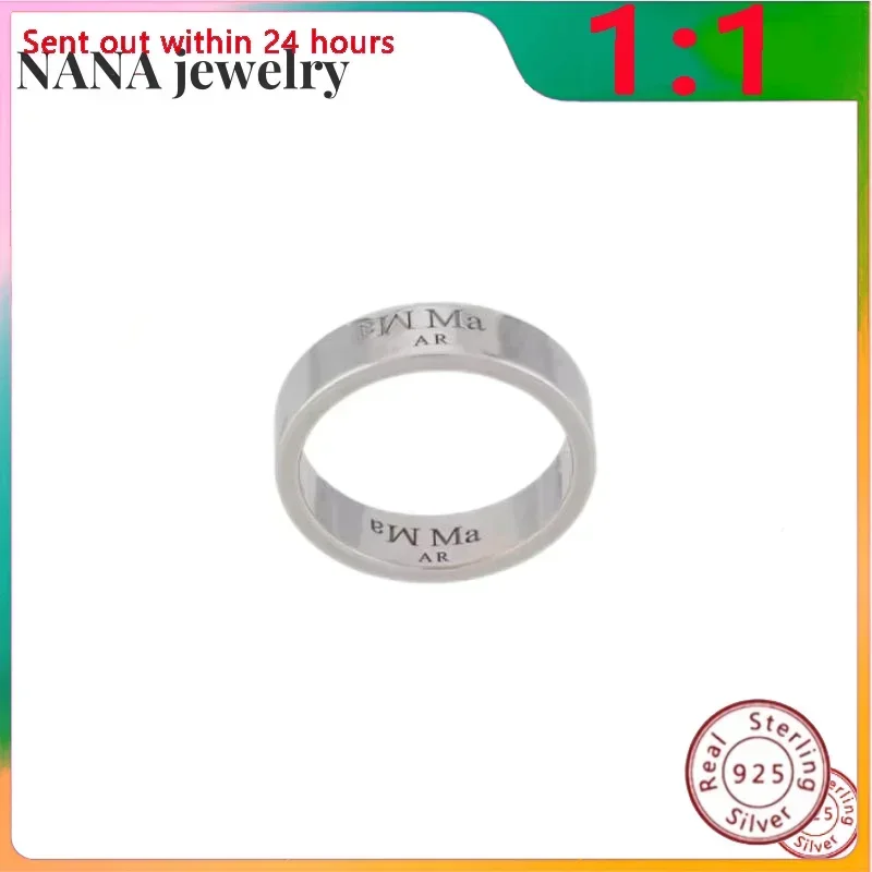 Never Sleeping Style Inverted Number Ring Sterling Silver Worn Couple Ring