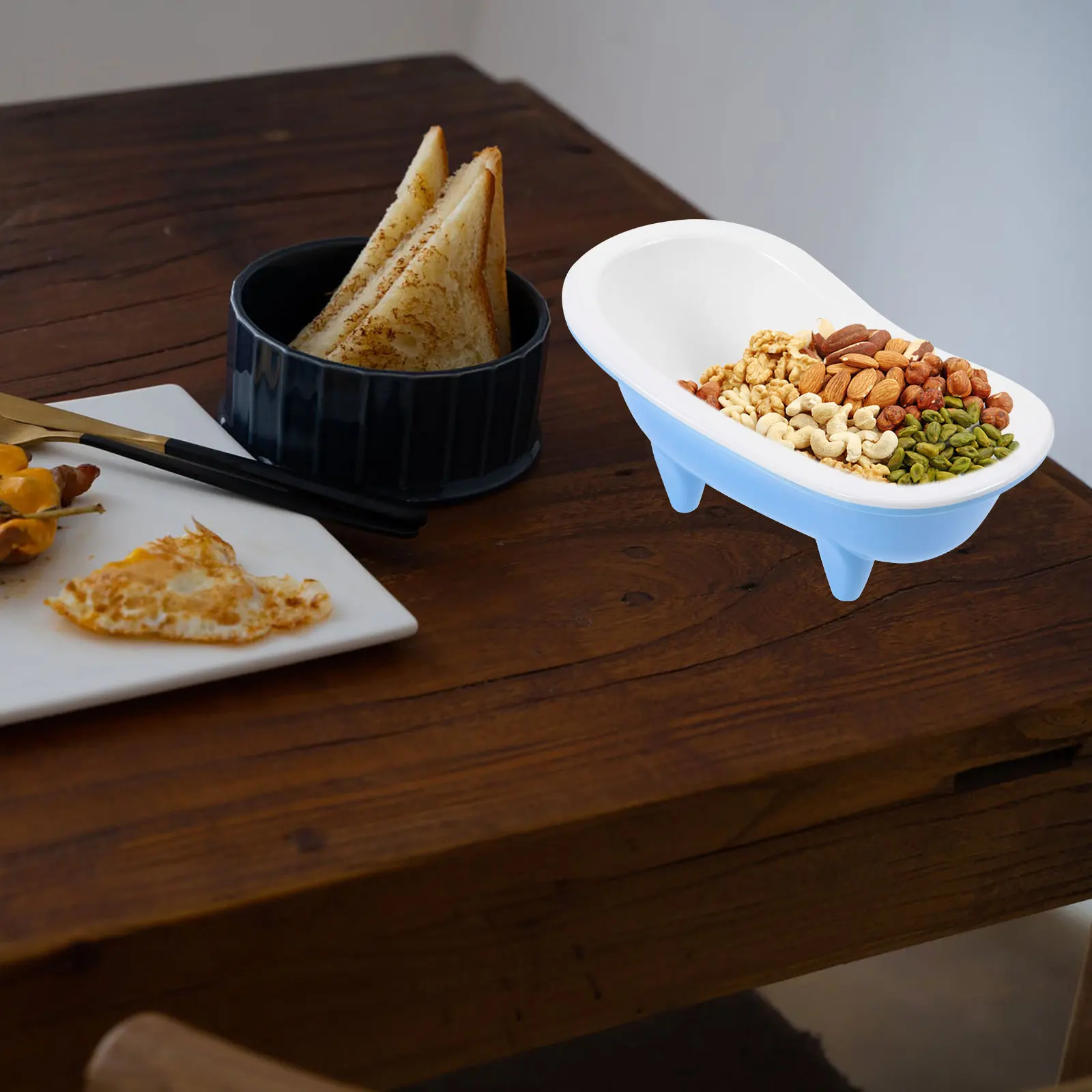 

Multifunctional Food Dessert Tray Candy Container Lightweight Dried Fruit Plate Bathtub Shape Large Capacity Serving for Kitchen