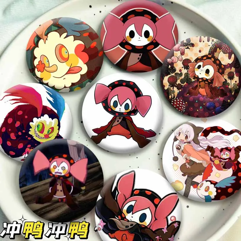Anime Puella Magi Madoka Magica Charlotte Bebe Lapel Pin Witch of Sweets Coin Brooch Cartoon Role Playing Badge Souvenir Jewelry