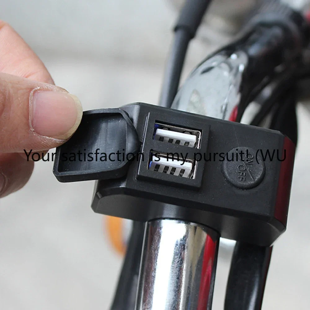 

2 USB-порта, зарядное устройство для руля мотоцикла, 12 В до 5 В, 3 А, адаптер для быстрой зарядки, розетка для телефона, аксессуары для мотоциклов
