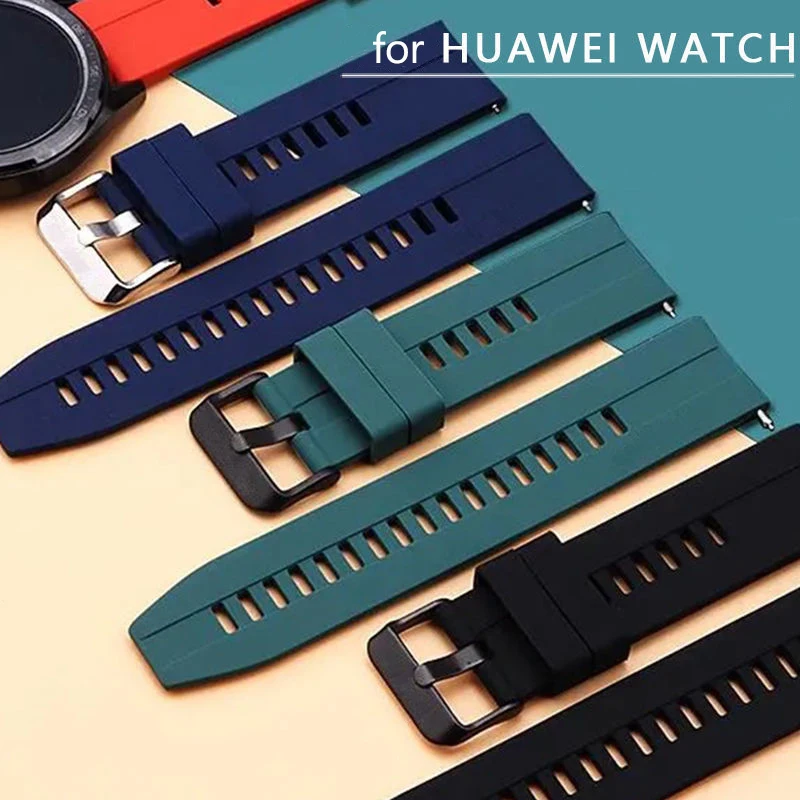 20/22mm Silicone Watch Band for Huawei Watch GT 2/2e/3/3 pro 42mm 46mm Soft Strap Bracelet for Samsung Galaxy Watch 3 45mm 46mm