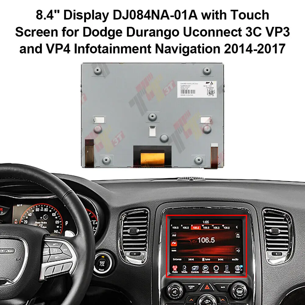 Dashboard LCD Display with Touch Panel for Jeep Cherokee Dodge RAM 1500 Navigation DJ084NA-01A