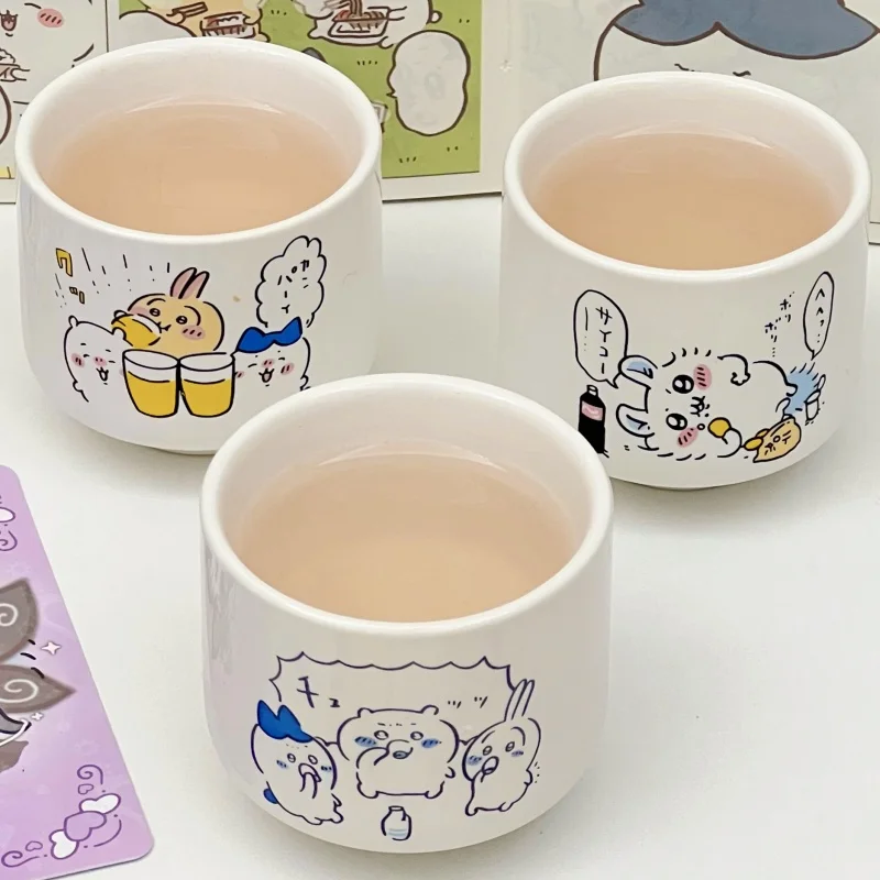 

Chiikawa Porcelain Cup Momonga Usagi Hachiware Rakko Mini Wine Glass Anime Characters Kawaii Good Looks Practical Portable Gift