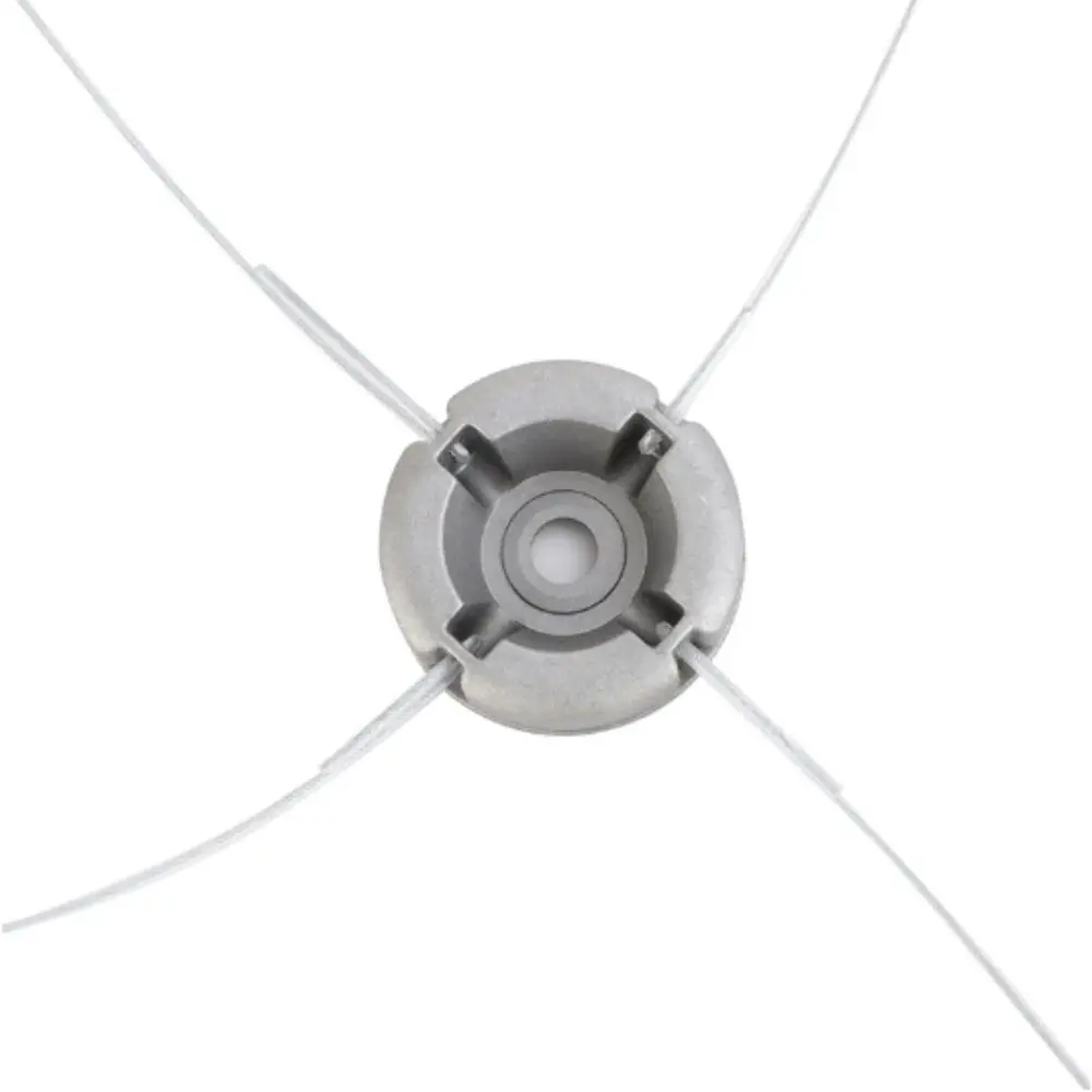 Nylon Steel Line Universal Lawn Mower Head Aluminum Alloy Base Efficient Grass Trimming Aluminum Alloy Head Through Hole Design