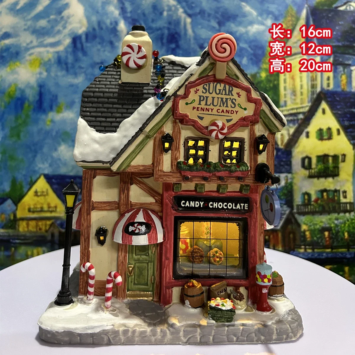 

Lemax Ceramic Painted Night Lamp House Miniature Version of European Building Home Furnishing Living Room Ornaments Gift