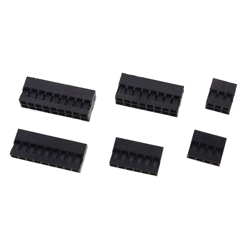 50PCS DuPont Rubber-Shell 2.0mm Spacing Terminal DuPont-Wire Plug Single/Double Row 1x1/2/3/4/5/6/7/8/9/10P 2x4/5P Multiple Type