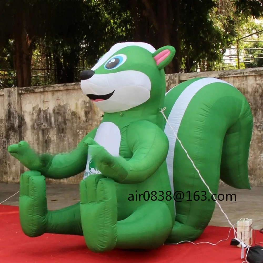 장식 또는 광고를 위한 주문 거대한 녹색 팽창식 다람쥐 팽창식 동물 만화