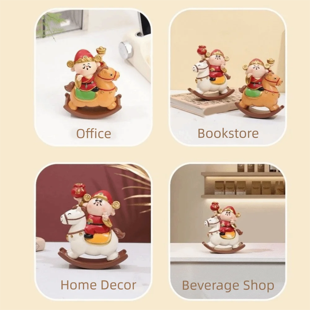 الراتنج 2026 الحصان سنة التماثيل سنة الحصان التميمة هزاز الحصان زخرفة نعمة النمط الصيني تمثال حصان #3