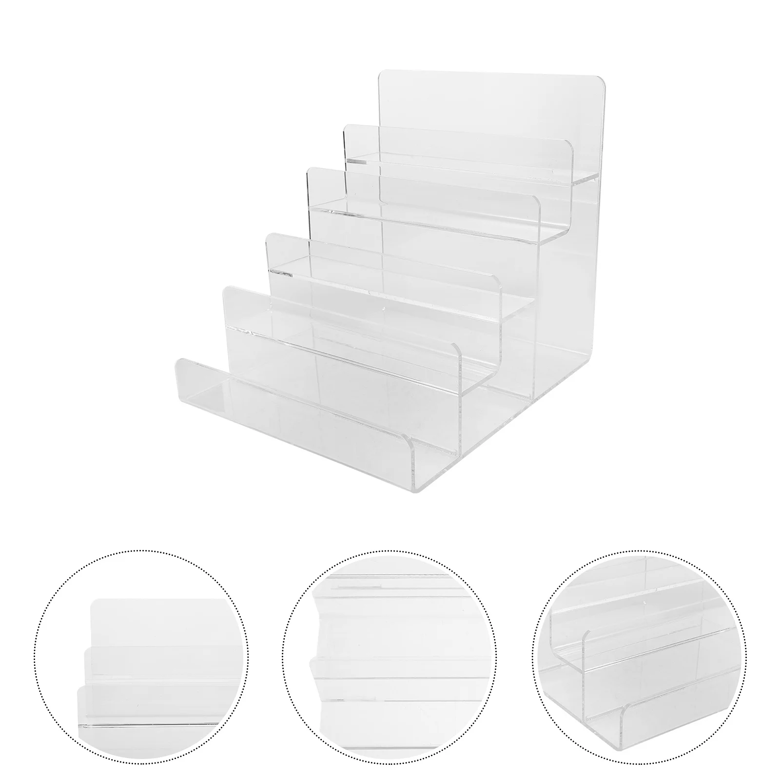 

Acrylic Wallet Display Stands 5-Tier Clear Purse Organizer Shelf For Sunglasses Jewelry Makeup Perfume Handbag Storage