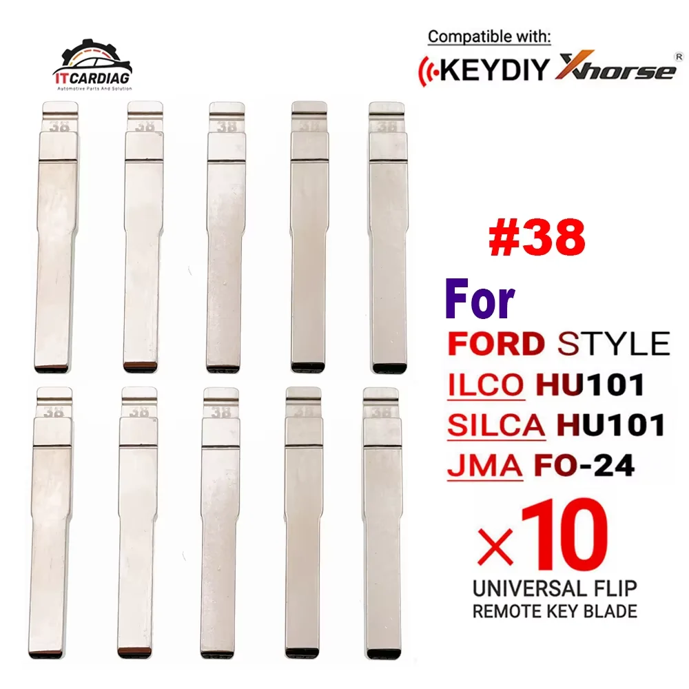 10Pcs/Lot 38# KD HU101 Flip Blank Car Key Blade for Ford Focus MK3 Mondeo Explorer Kuga Fiesta for KD KEYDIY VVDI Xhorse Remote