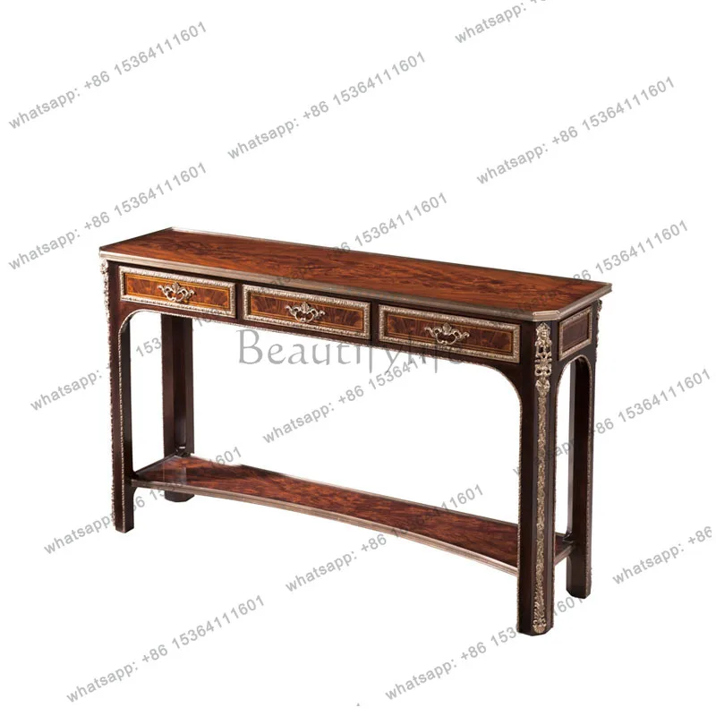 

Neoclassical carved paint inlaid entrance table British audio-visual decoration table