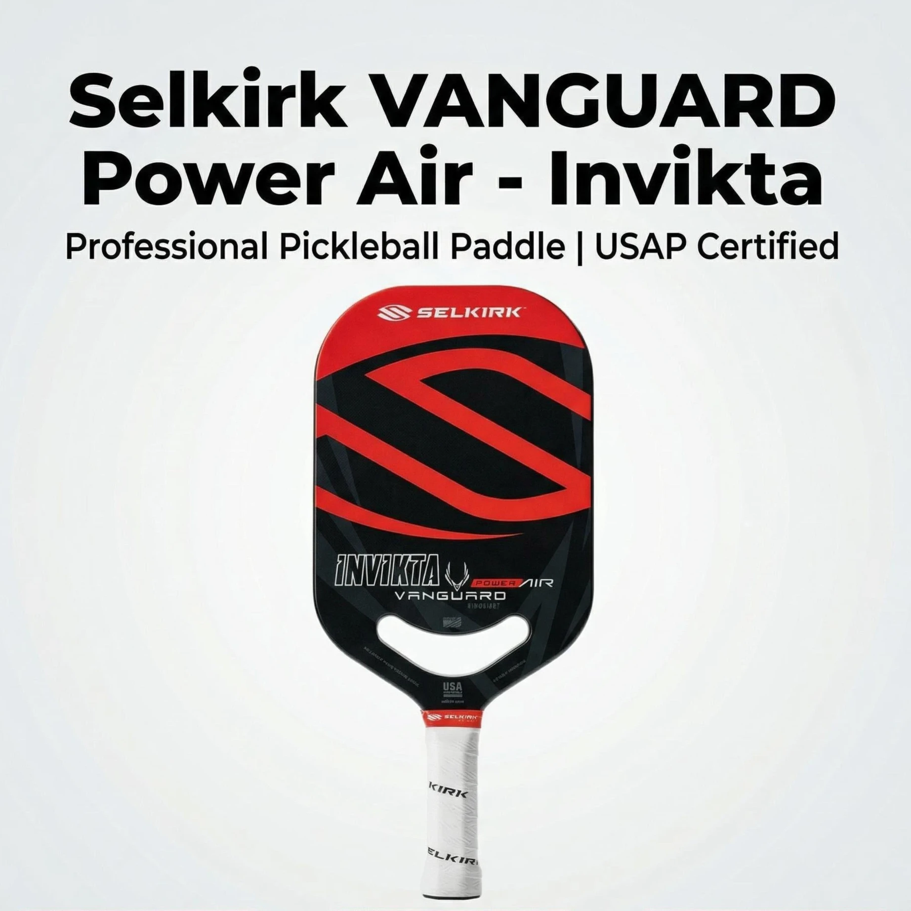 

Профессиональная ракетка для пиклбола Selkirk VANGUARD Power Air Invikta из углеродного волокна, одобренная USAP, с большим Sweet Spot и высоким контролем вращения