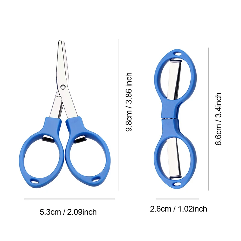 Aço inoxidável Anti-Ferrugem Folding Scissors, Óculos-Shaped Mini Cisalhamento, Uso em Casa e Viagens, 60Pcs