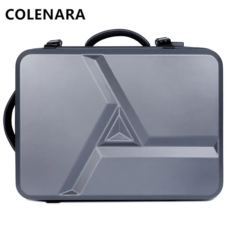 COLENARA Laptop Backpack ABS Hard Shell Large Capacity Waterproof Schoolbag Men's Business Travel USB Charging Shoulder Bag