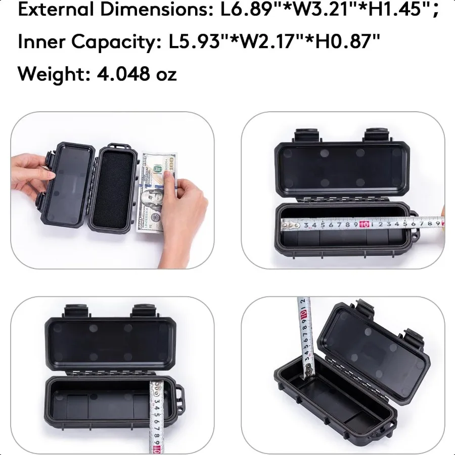 صندوق أدوات RX10 EDC صندوق تخزين منظم صغير لحماية أدوات التروس 1 قطعة 6.89 بوصة × 3.21 بوصة × 1.45 بوصة أسود