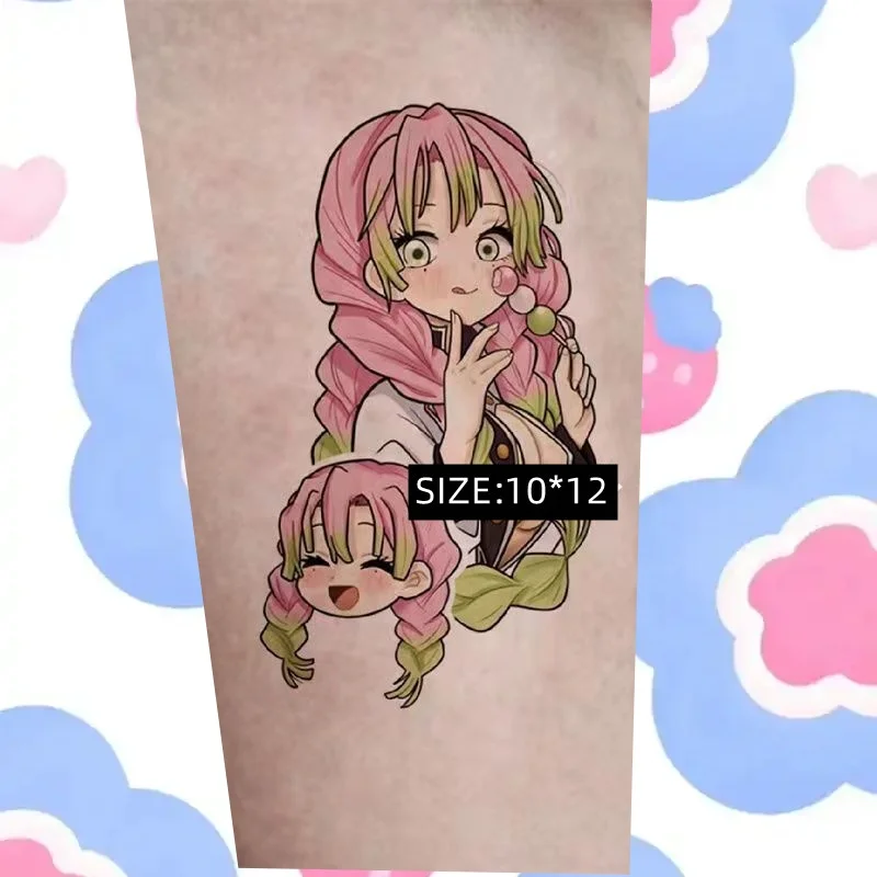 

Anime Temporary Tattoos Cartoon Kimetsu No Yaiba Kanroji Mitsuri Body Art Tatoo Waterproof Fake Tattoo Sticker