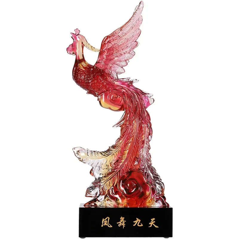 Creative Fire Phoenix Glazed Ornament High End Home Decor Jewelry Box Unique Wedding Gift Housewarming Present for Couple
