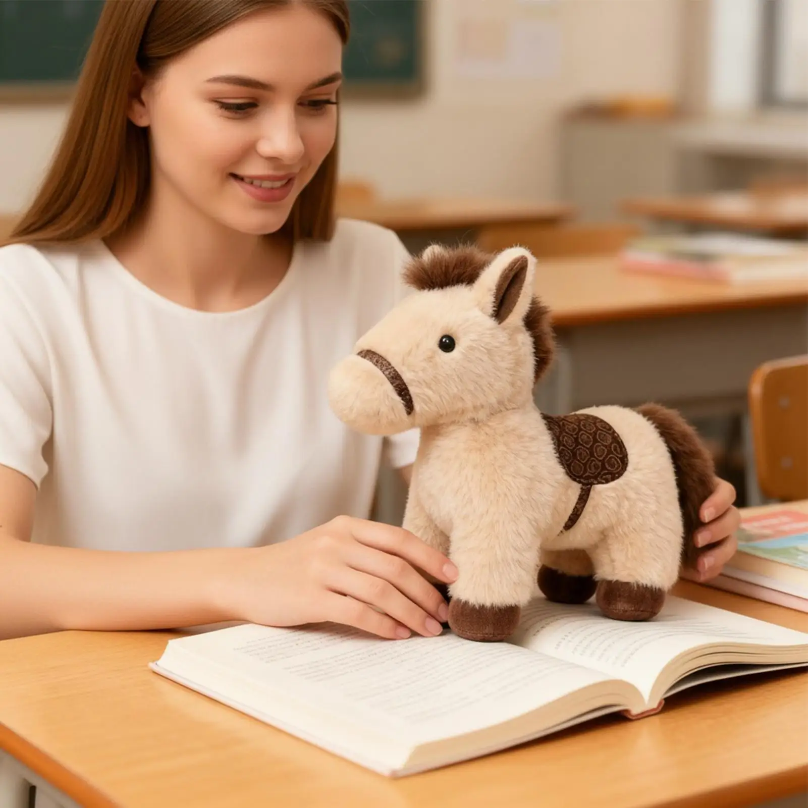 

2026 китайский талисман зодиака, маленькая лошадь, плюшевые игрушки, красивый новогодний талисман, подвески в виде лошади, кукла, великолепный праздничный декор