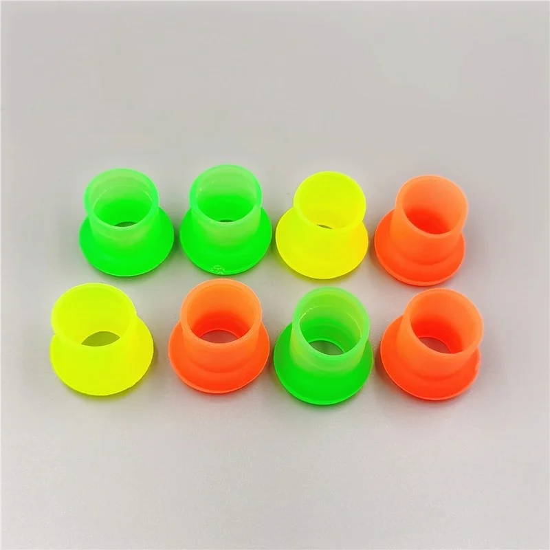 Canne da pesca in silicone ad alta elasticità da 10 pezzi Arresto di dimensioni universali Clip per asta multicolore in gomma antiscivolo Manicotto