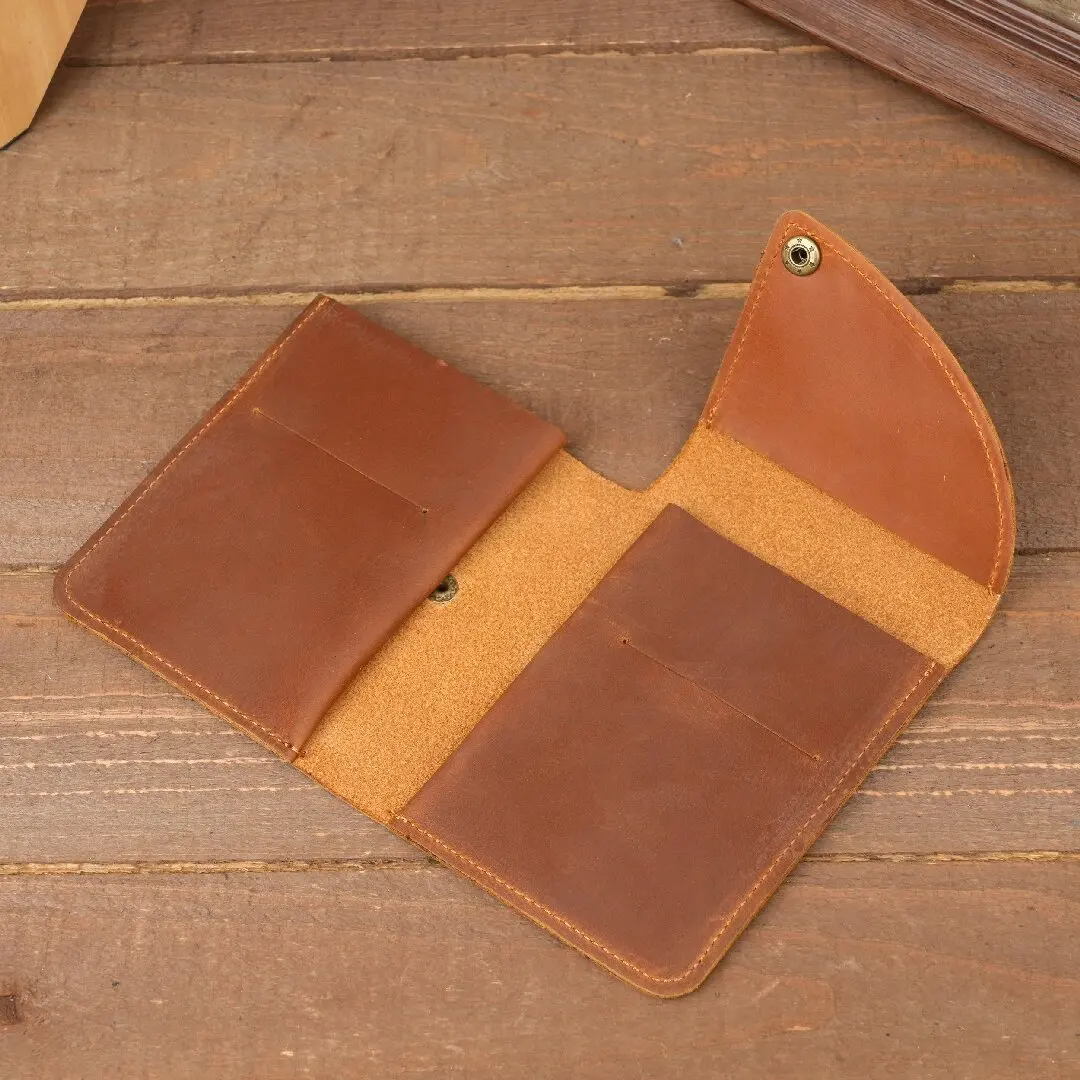 Leather Card Wallet for Men,Slim Vertical Cash Wallet,Minimalist Front Pocket Card Holder with Flap Closure for Travel Work Gift