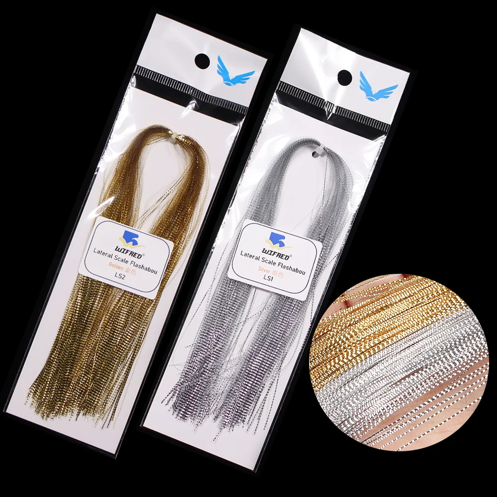 1 Packung/2 Packungen Lateralschuppen-Flash-Tinsel, Fliegenbindematerial für Jig-Köder, Salzwasser-Minnow-Streamer-Fliegen, Forellen- und Barsch-Angelköder