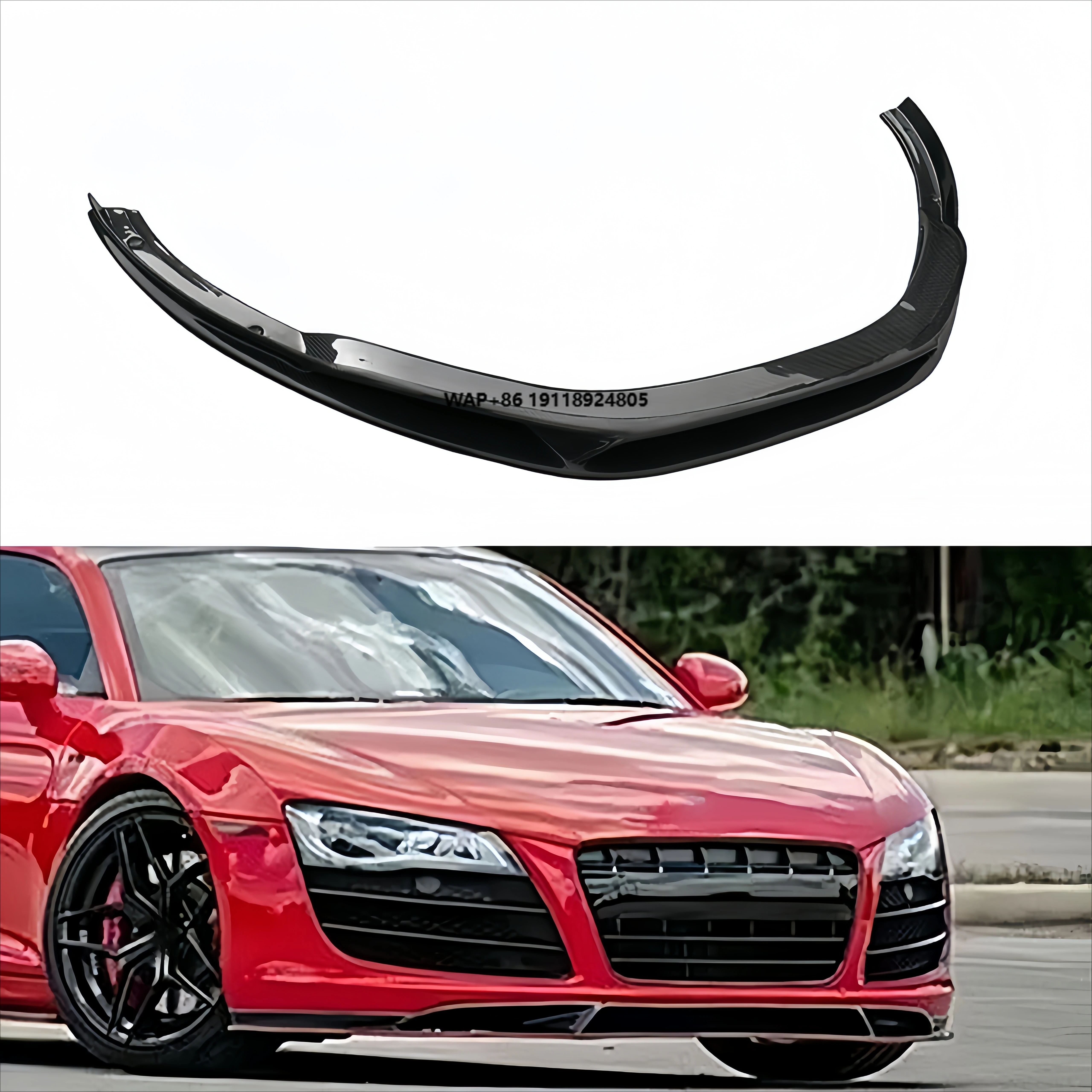 

Modern Style 2008-2015 R8 Carbon Fiber V-Style Front Lip Bumper Screw-On New Chin Surround Modification Accessories Upgrade