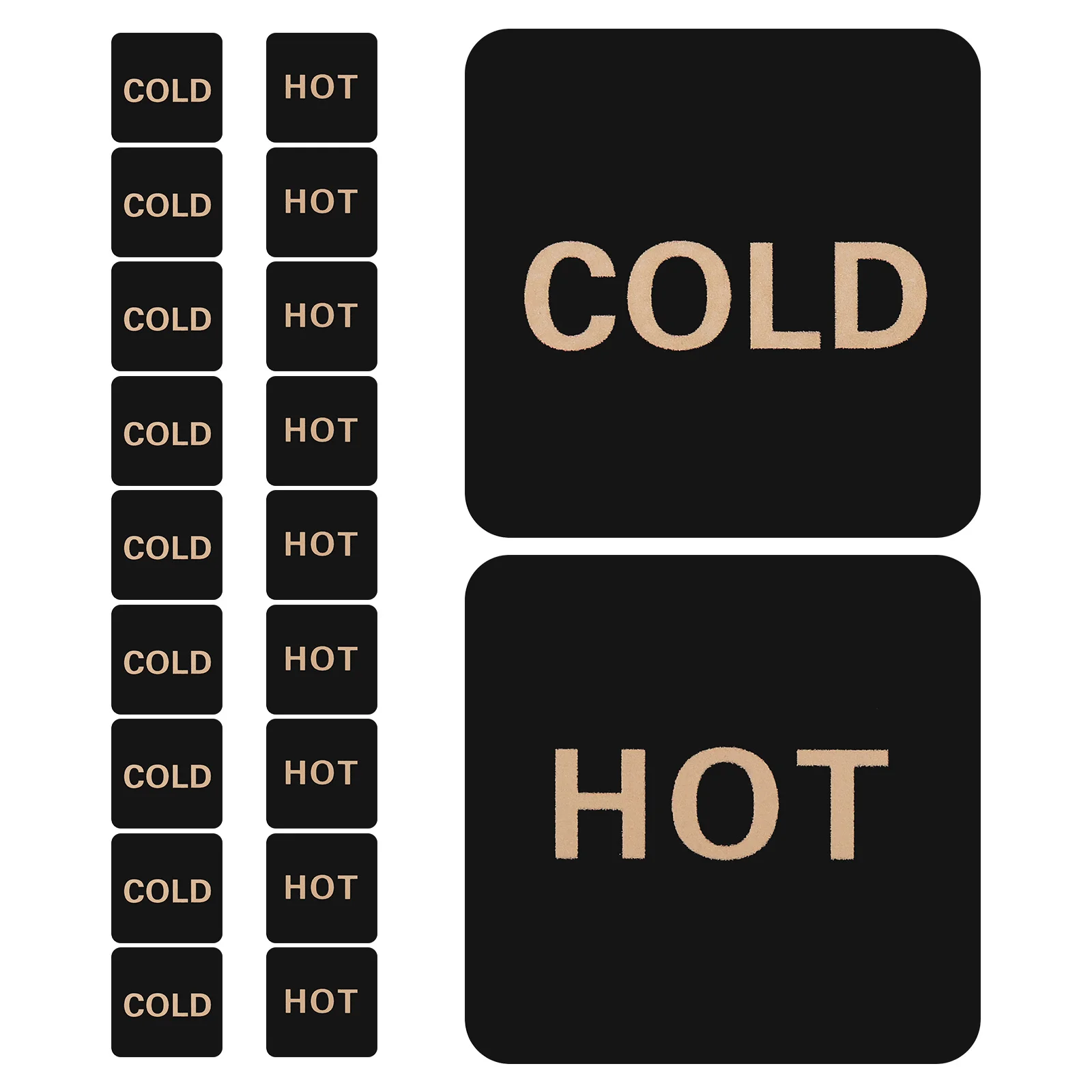 10 أزواج من علامات الباردة الساخنة للحمام من الأكريليك ملصقات درجة الحرارة المقاومة للماء سهلة التركيب علامات حوض الصنبور للمكتب المنزلي #4