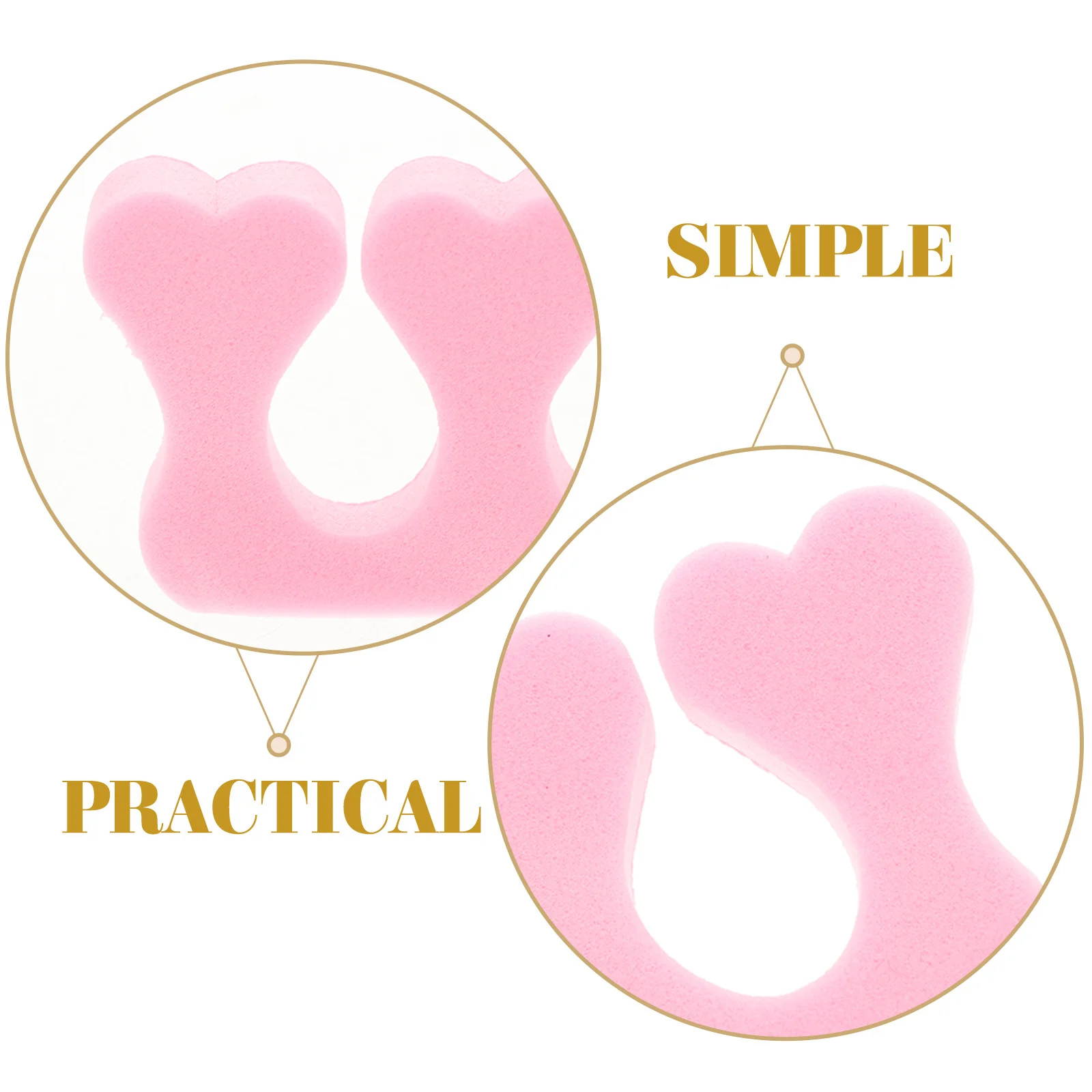 

40Pcs Finger Toe Separators Eva Foam Pink Heart Shaped Nail Pedicure Manicure Tool Nail Art Accessory Toe Separators Pedicure